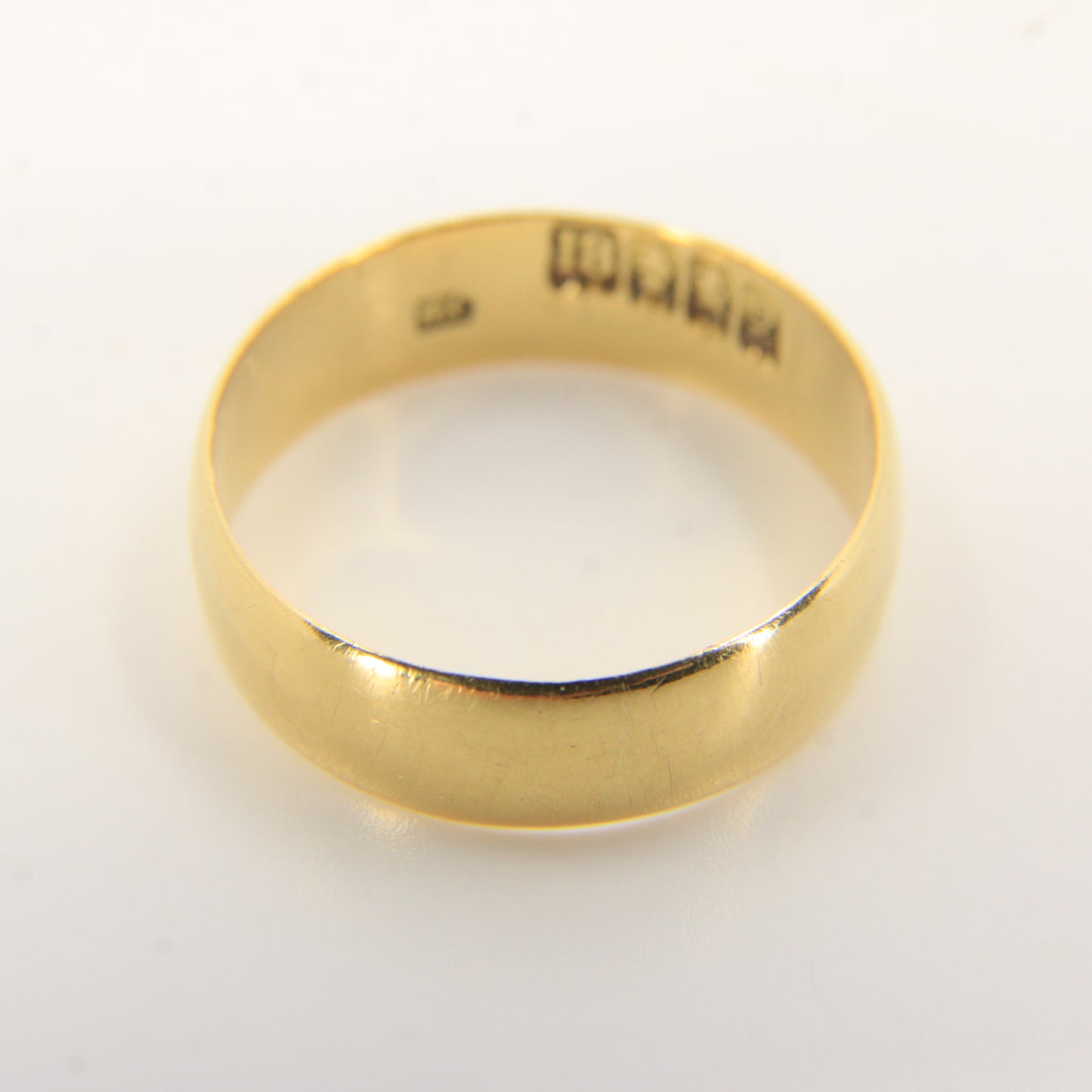 Antique 18ct Gold Glasgow Hallmarked Wedding Band Ring Size O½ Boxed