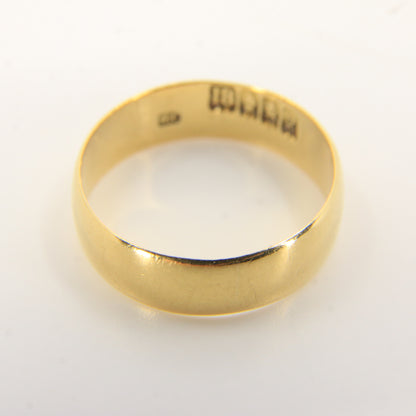 Antique 18ct Gold Glasgow Hallmarked Wedding Band Ring Size O½ Boxed