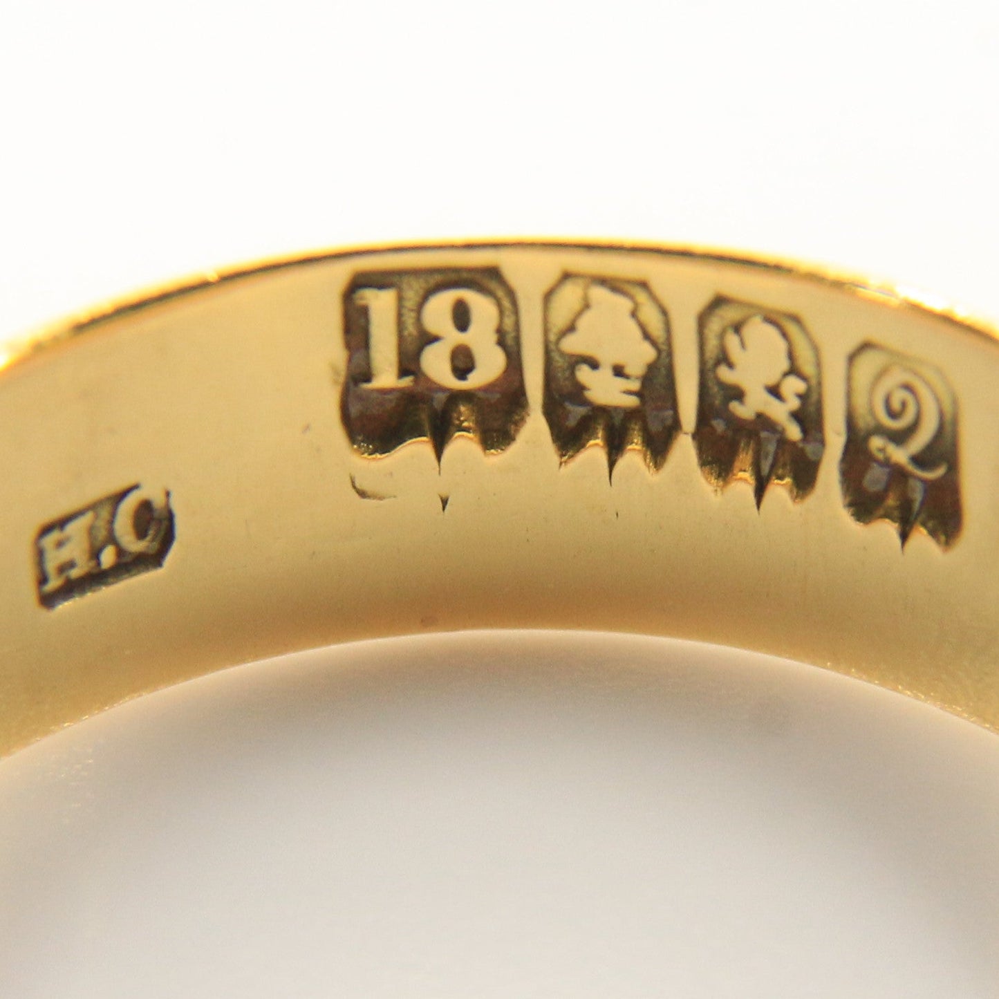 Antique 18ct Gold Glasgow Hallmarked Wedding Band Ring Size O½ Boxed