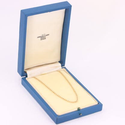Vintage 9ct Hallmarked Yellow Gold 22 Inch 2.5 mm Belcher Chain Necklace Boxed