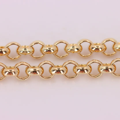 Vintage 9ct Hallmarked Yellow Gold 22 Inch 2.5 mm Belcher Chain Necklace Boxed