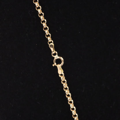 Vintage 9ct Hallmarked Yellow Gold 22 Inch 2.5 mm Belcher Chain Necklace Boxed