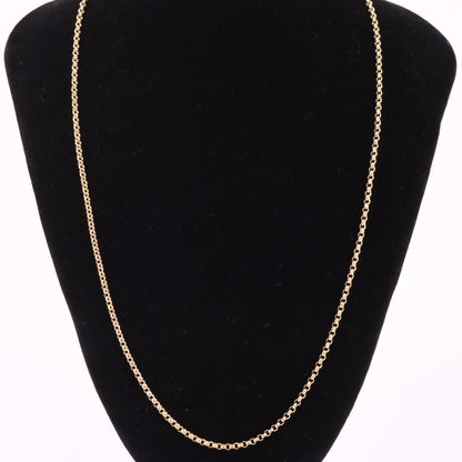 Vintage 9ct Hallmarked Yellow Gold 22 Inch 2.5 mm Belcher Chain Necklace Boxed