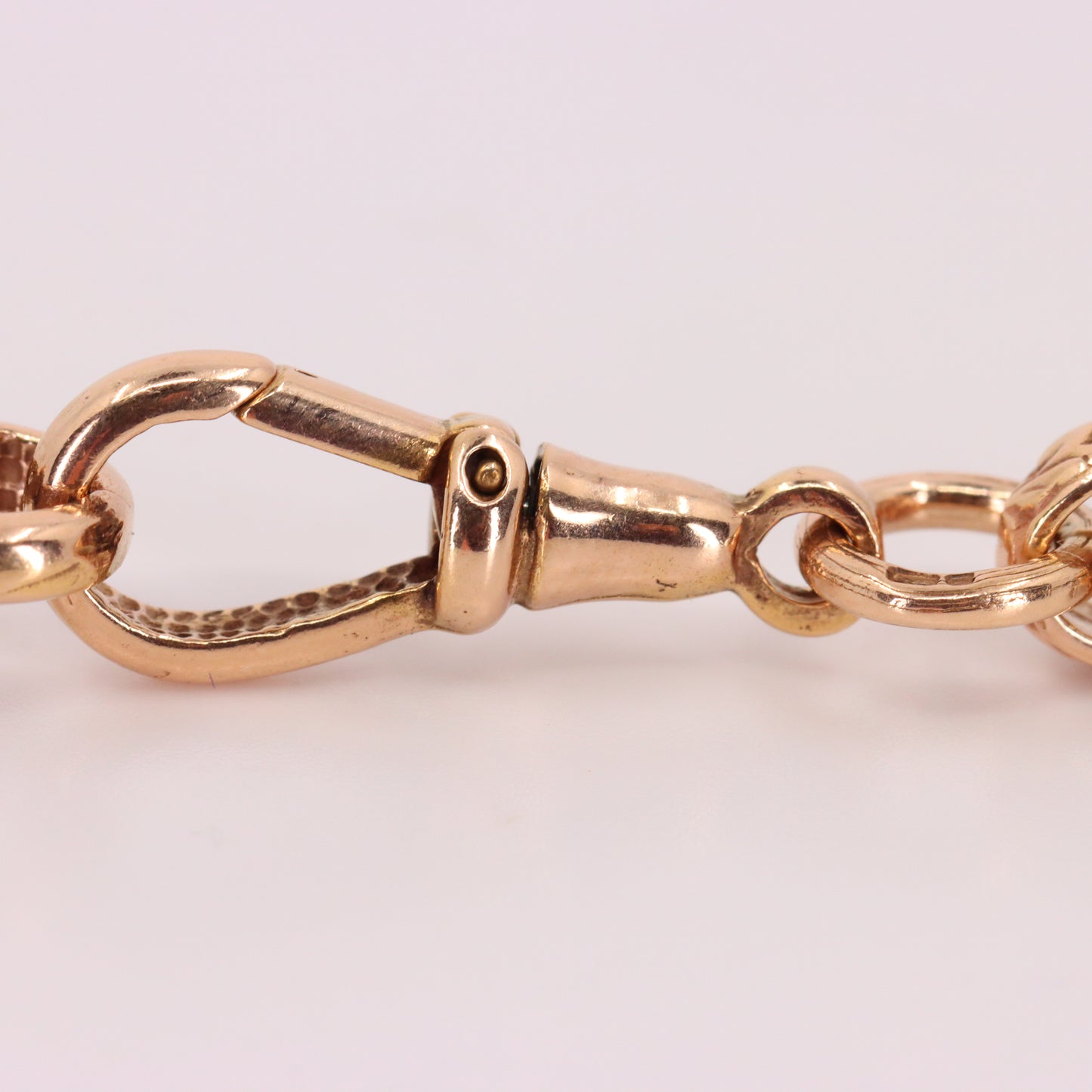 Vintage 9ct Hallmarked 27 inch 8 mm Rose Gold Fancy Link Chain Necklace Dog Clip