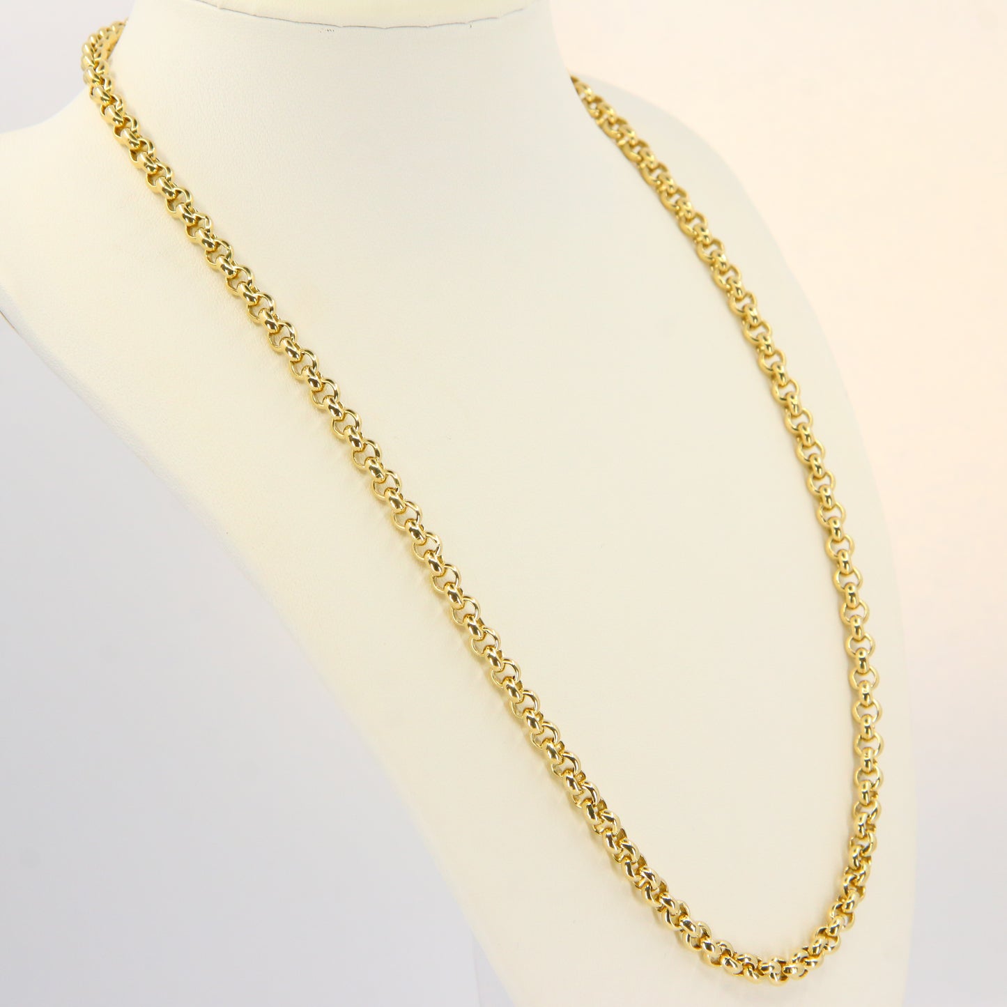 Vintage Hallmarked 9ct Gold Belcher Necklace Cable Link Chain Necklace Boxed