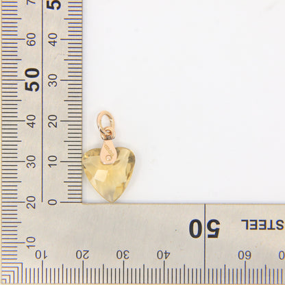 Vintage 9ct Hallmarked Citrine Heart Pendant Yellow Gold Charm Gift
