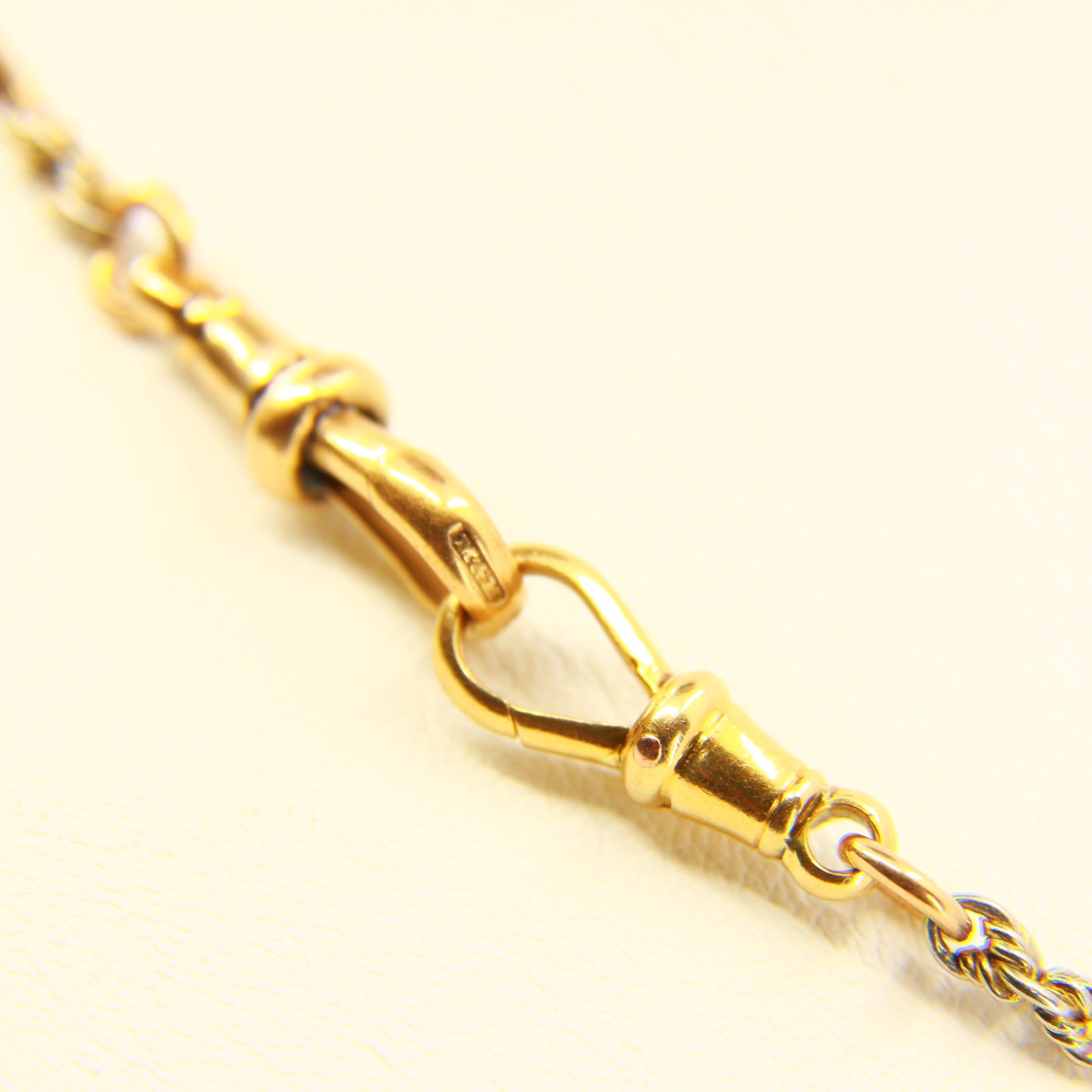 Antique 18ct Edwardian Fetter Watch Chain Yellow & White Gold 18 Carat Gift