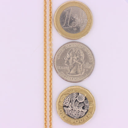 Vintage 14ct Yellow Gold 18 Inch Danish Rolo Chain Necklace 2.2mm Boxed Gift