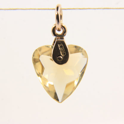 Vintage 9ct Hallmarked Citrine Heart Pendant Yellow Gold Charm Gift