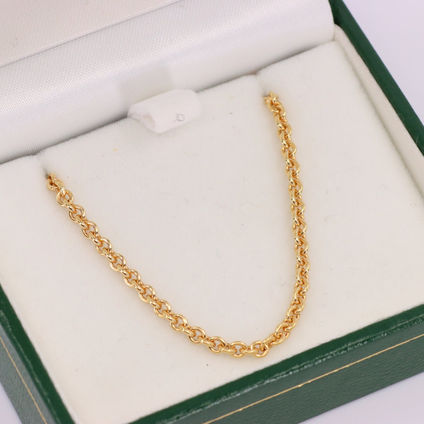 Vintage 14ct Yellow Gold 18 Inch Danish Rolo Chain Necklace 2.2mm Boxed Gift