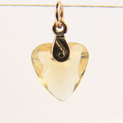 Vintage 9ct Hallmarked Citrine Heart Pendant Yellow Gold Charm Gift