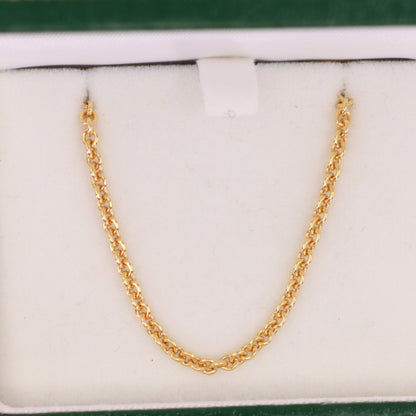 Vintage 14ct Yellow Gold 18 Inch Danish Rolo Chain Necklace 2.2mm Boxed Gift
