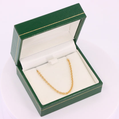 Vintage 14ct Yellow Gold 18 Inch Danish Rolo Chain Necklace 2.2mm Boxed Gift