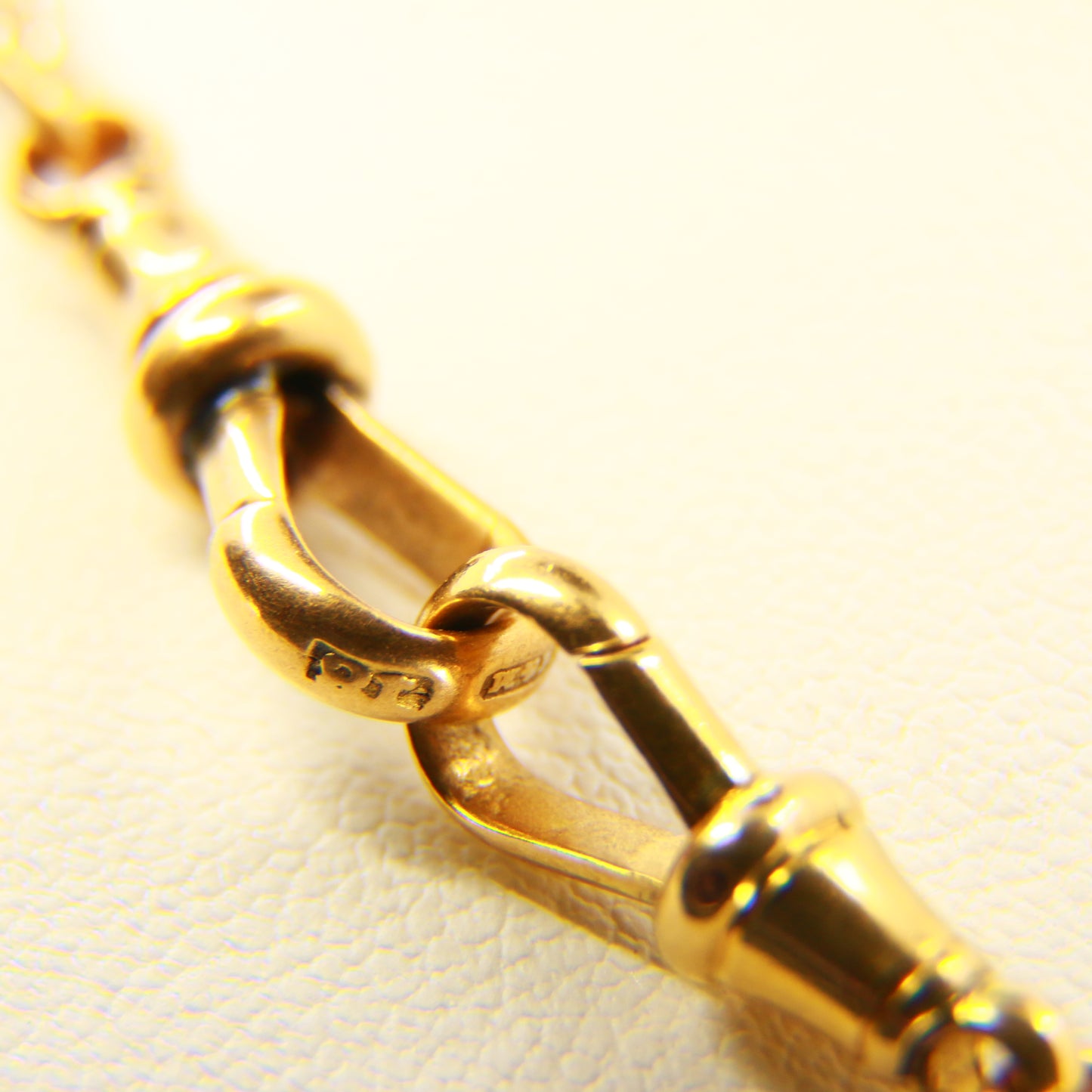 Antique 18ct Edwardian Fetter Watch Chain Yellow & White Gold 18 Carat Gift