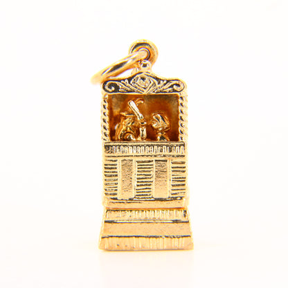 Vintage 9ct Punch & Judy Moving Charm Panto Hallmarked Yellow Gold Pendant Gift