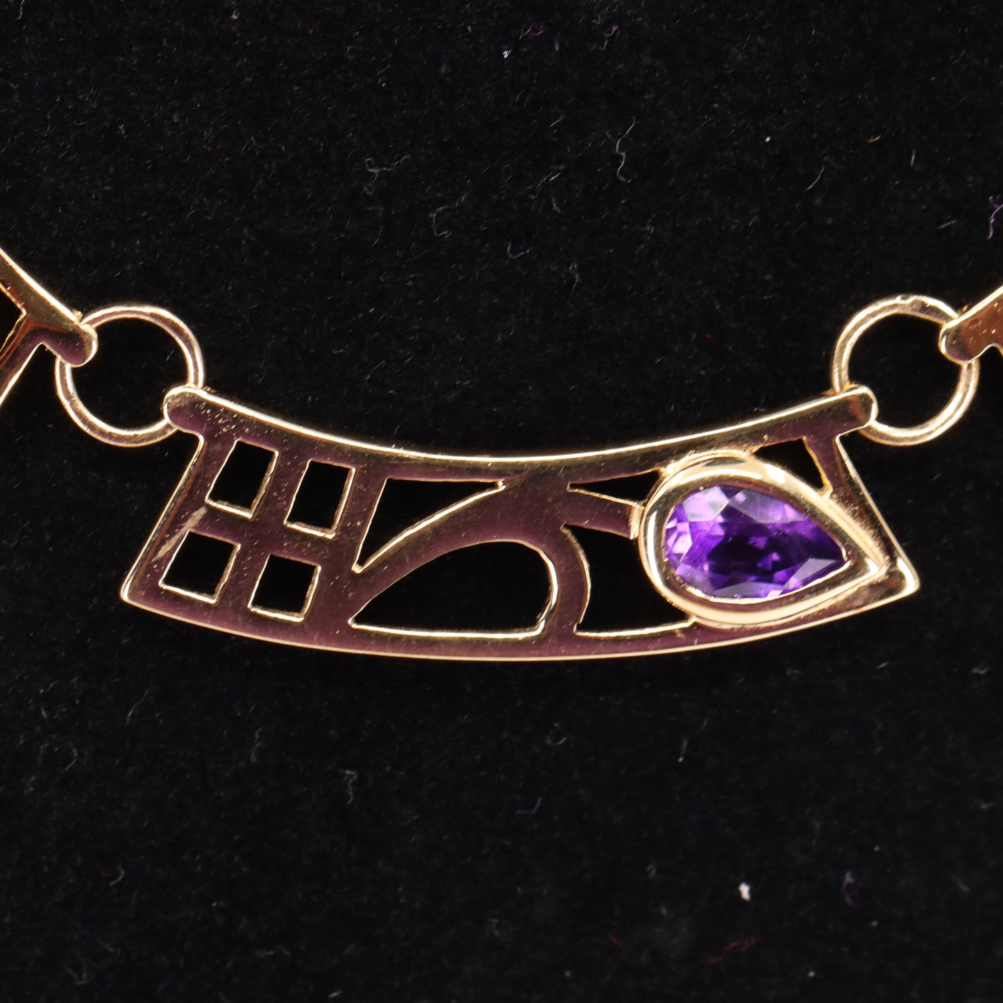 Vintage 9ct Hallmarked Gold 18 inch Art Nouveau Mackintosh Necklace Boxed