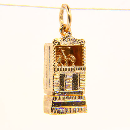 Vintage 9ct Punch & Judy Moving Charm Panto Hallmarked Yellow Gold Pendant Gift