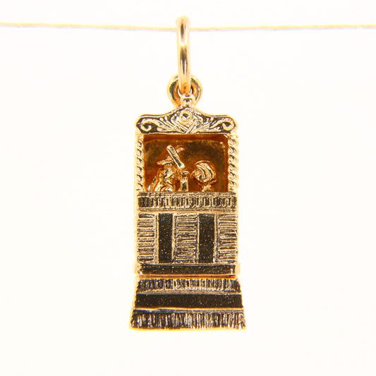 Vintage 9ct Punch & Judy Moving Charm Panto Hallmarked Yellow Gold Pendant Gift