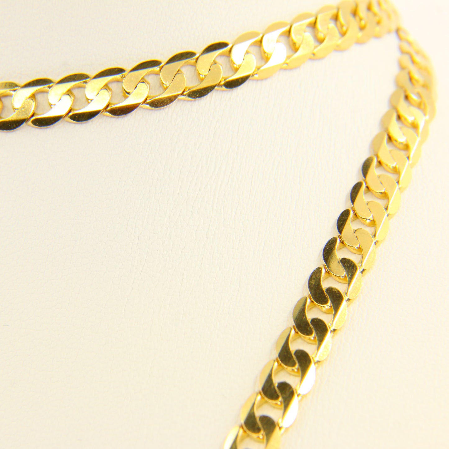 Vintage 9ct Gold Chain Necklace Flat Curb Link Necklace Yellow Gold Hallmarked