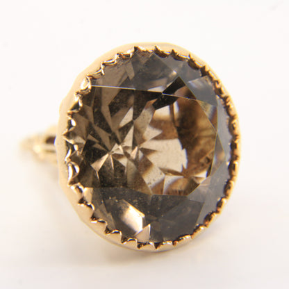 Vintage 9ct Hallmarked Yellow Gold Citrine Drop Fob Pendant Charm Gift