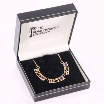 Vintage 9ct Hallmarked Gold 18 inch Art Nouveau Mackintosh Necklace Boxed