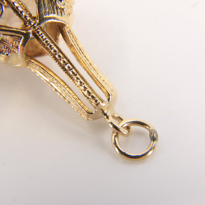 Vintage 9ct Hallmarked Yellow Gold Citrine Drop Fob Pendant Charm Gift