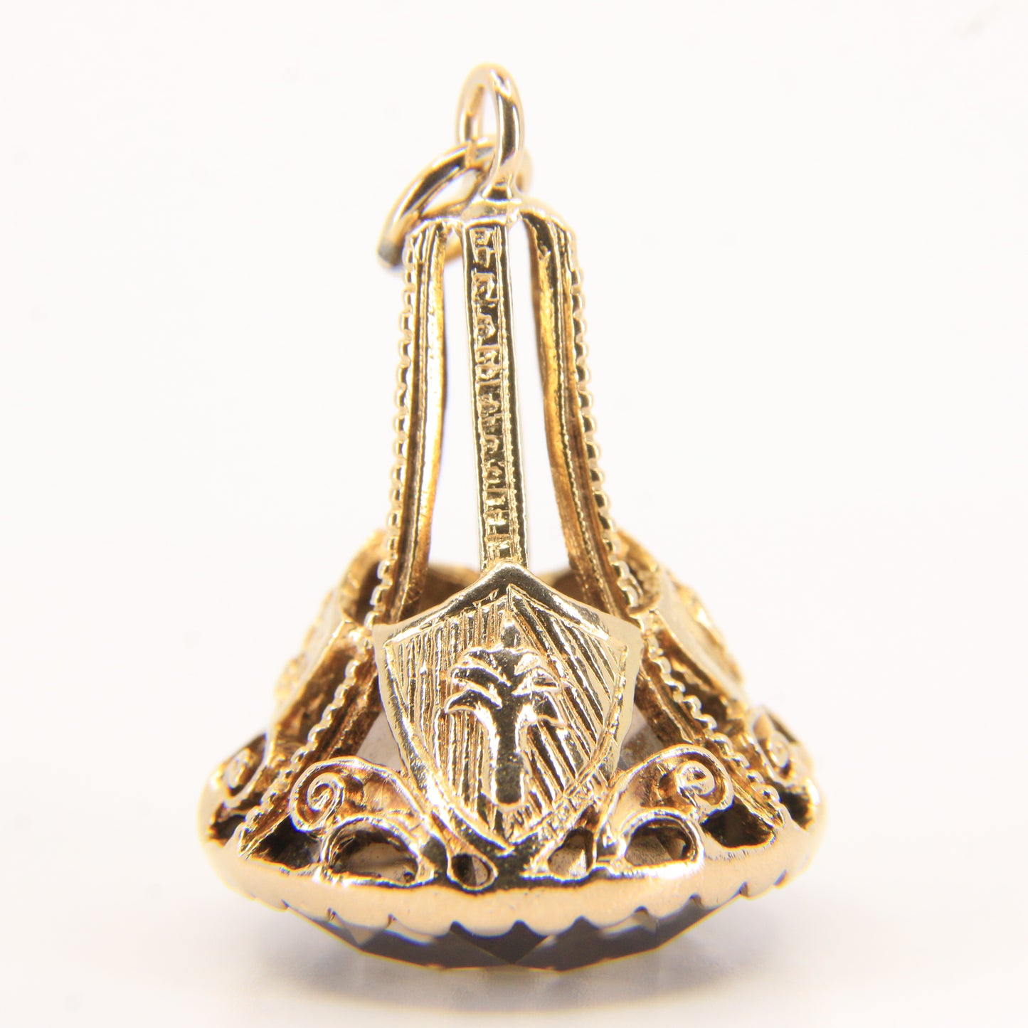 Vintage 9ct Hallmarked Yellow Gold Citrine Drop Fob Pendant Charm Gift