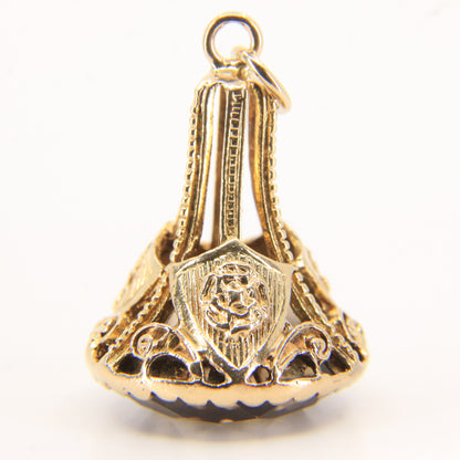 Vintage 9ct Hallmarked Yellow Gold Citrine Drop Fob Pendant Charm Gift