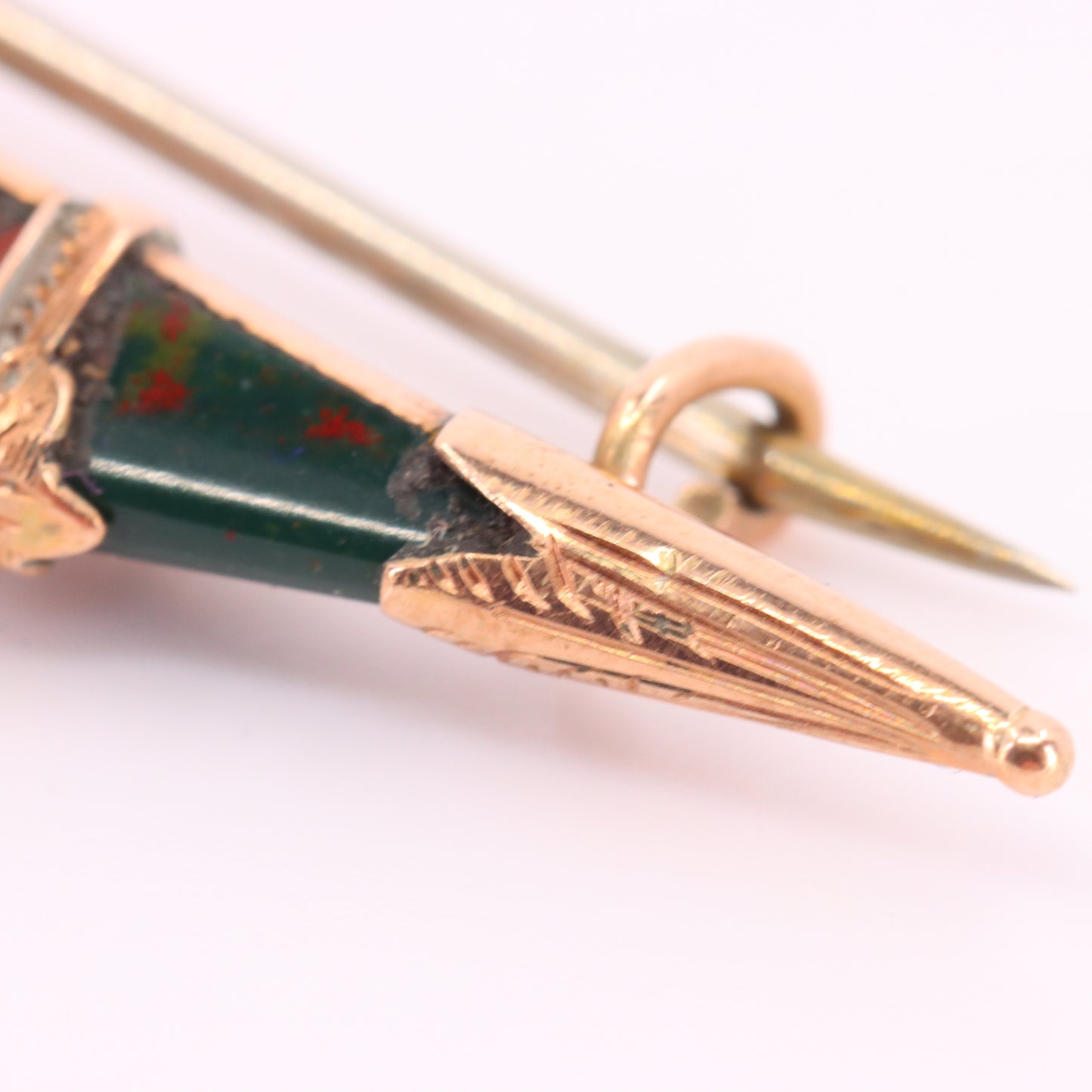 Antique 9ct Gold Scottish Agate Citrine Skean Dhu Brooch Boxed Gift
