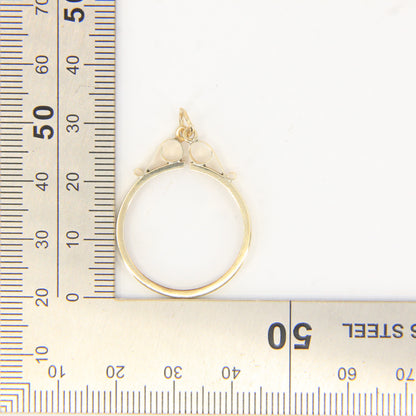 Vintage 9ct Hallmarked Yellow Gold Full Sovereign Coin Holder Pendant Frame