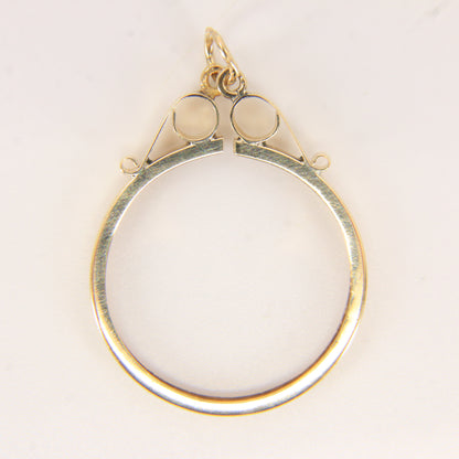 Vintage 9ct Hallmarked Yellow Gold Full Sovereign Coin Holder Pendant Frame