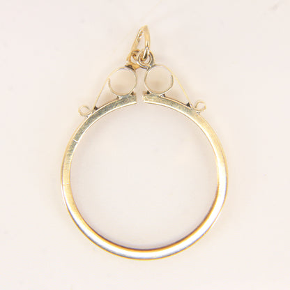 Vintage 9ct Hallmarked Yellow Gold Full Sovereign Coin Holder Pendant Frame