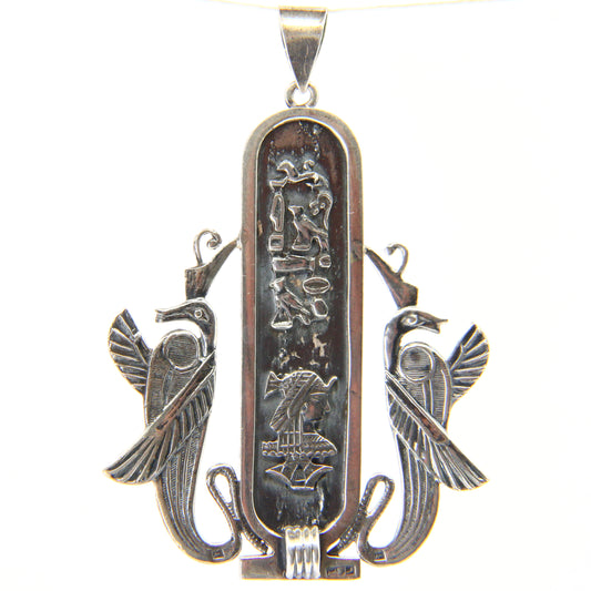 Vintage Silver Cleopatra Pendant Egypt Egyptian Hallmarked Silver Charm