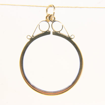 Vintage 9ct Hallmarked Yellow Gold Full Sovereign Coin Holder Pendant Frame