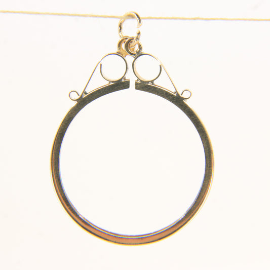 Vintage 9ct Hallmarked Yellow Gold Full Sovereign Coin Holder Pendant Frame