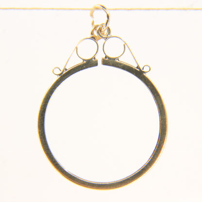 Vintage 9ct Hallmarked Yellow Gold Full Sovereign Coin Holder Pendant Frame
