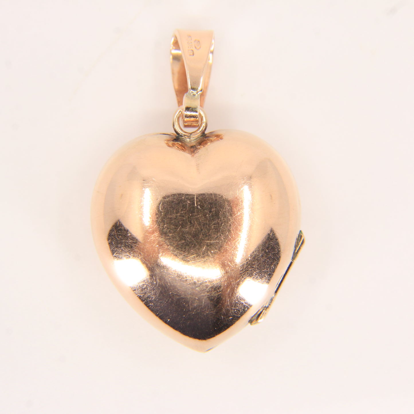 Vintage 9ct Hallmarked Rose Gold Puff Heart Locket Double Photo Pendant Gift