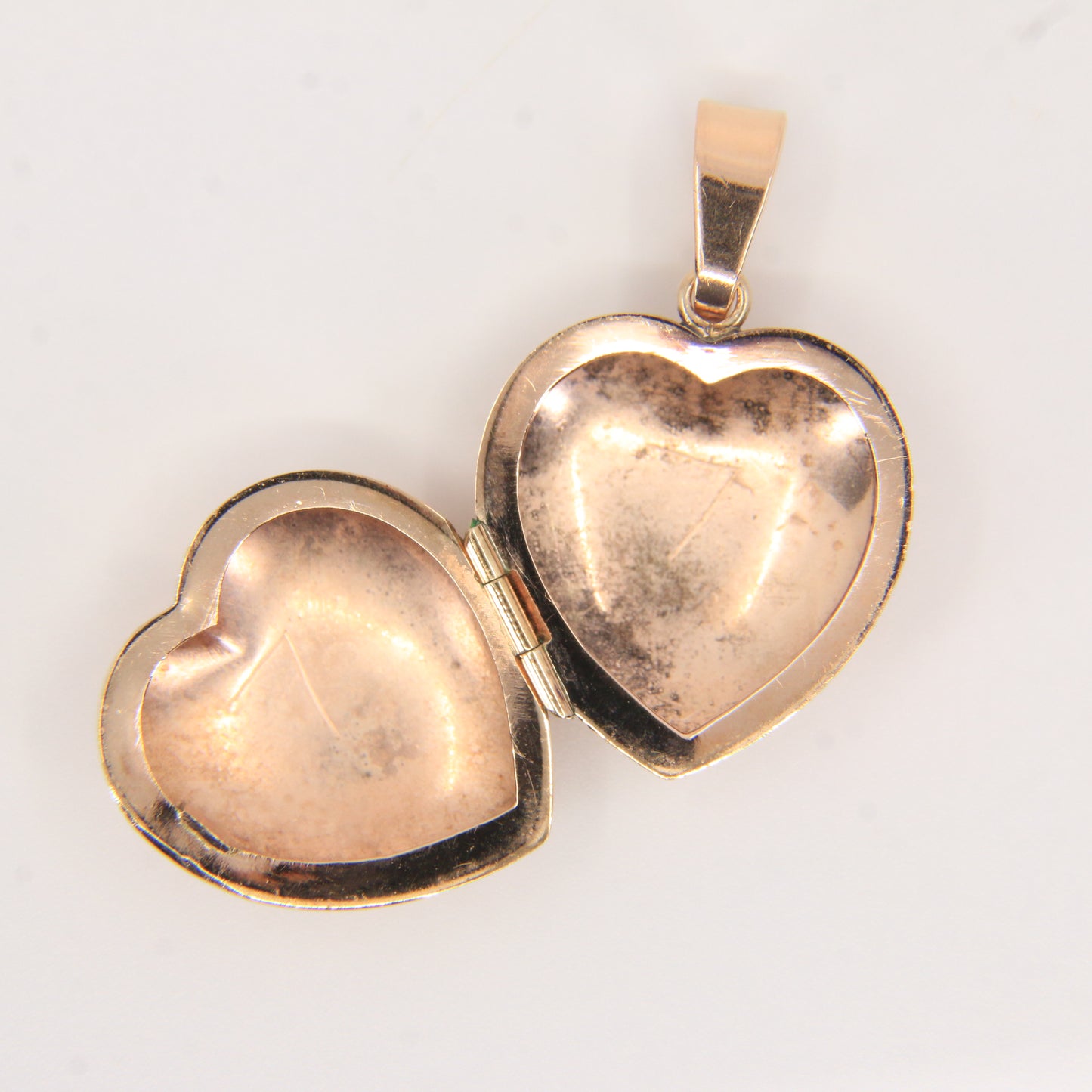 Vintage 9ct Hallmarked Rose Gold Puff Heart Locket Double Photo Pendant Gift