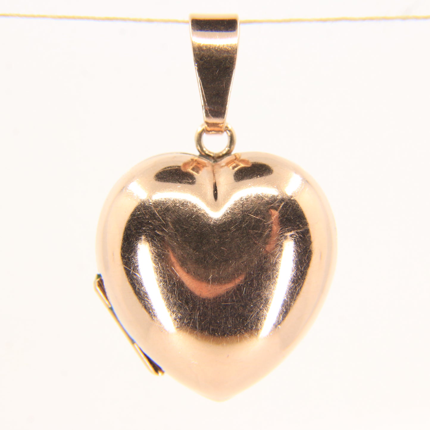 Vintage 9ct Hallmarked Rose Gold Puff Heart Locket Double Photo Pendant Gift