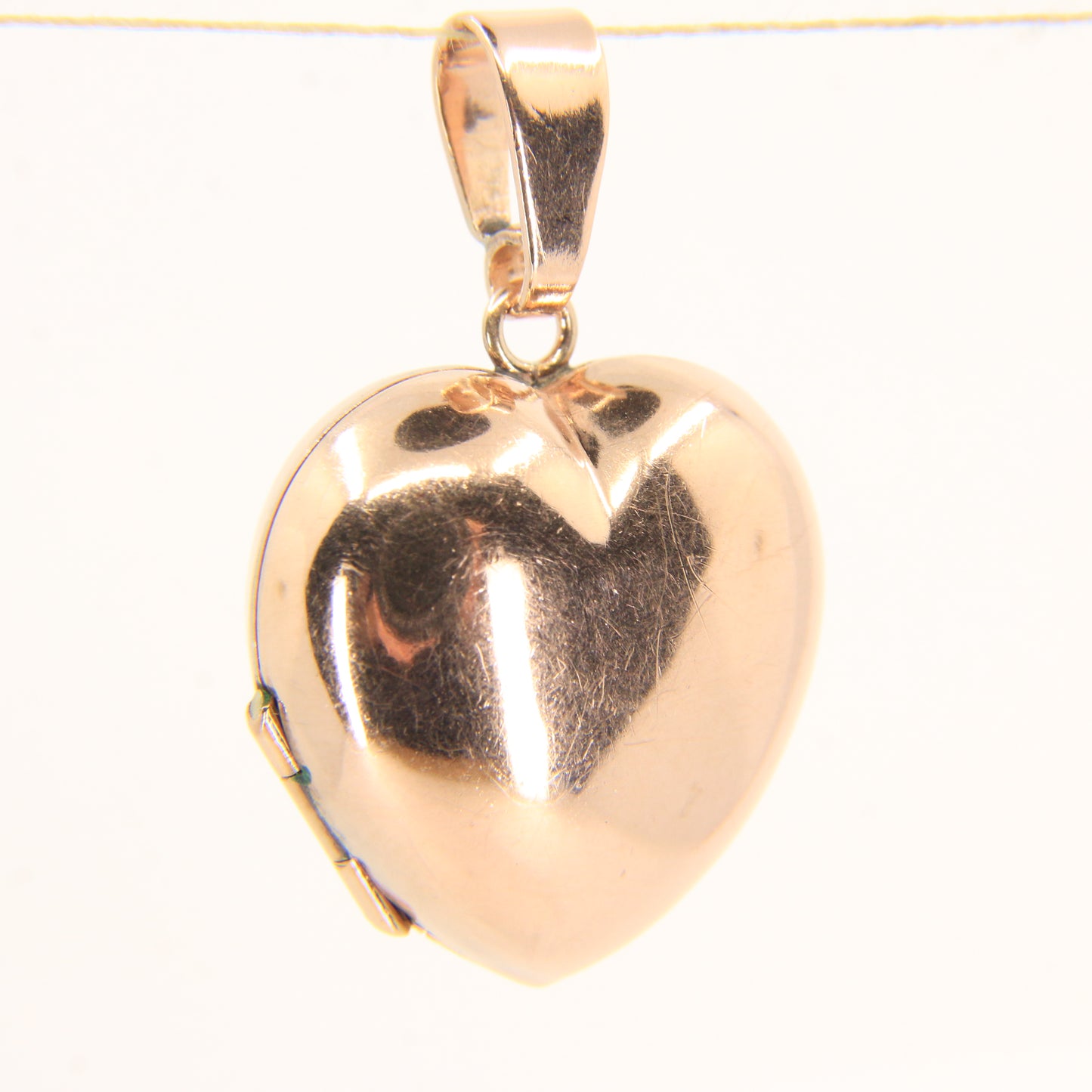 Vintage 9ct Hallmarked Rose Gold Puff Heart Locket Double Photo Pendant Gift