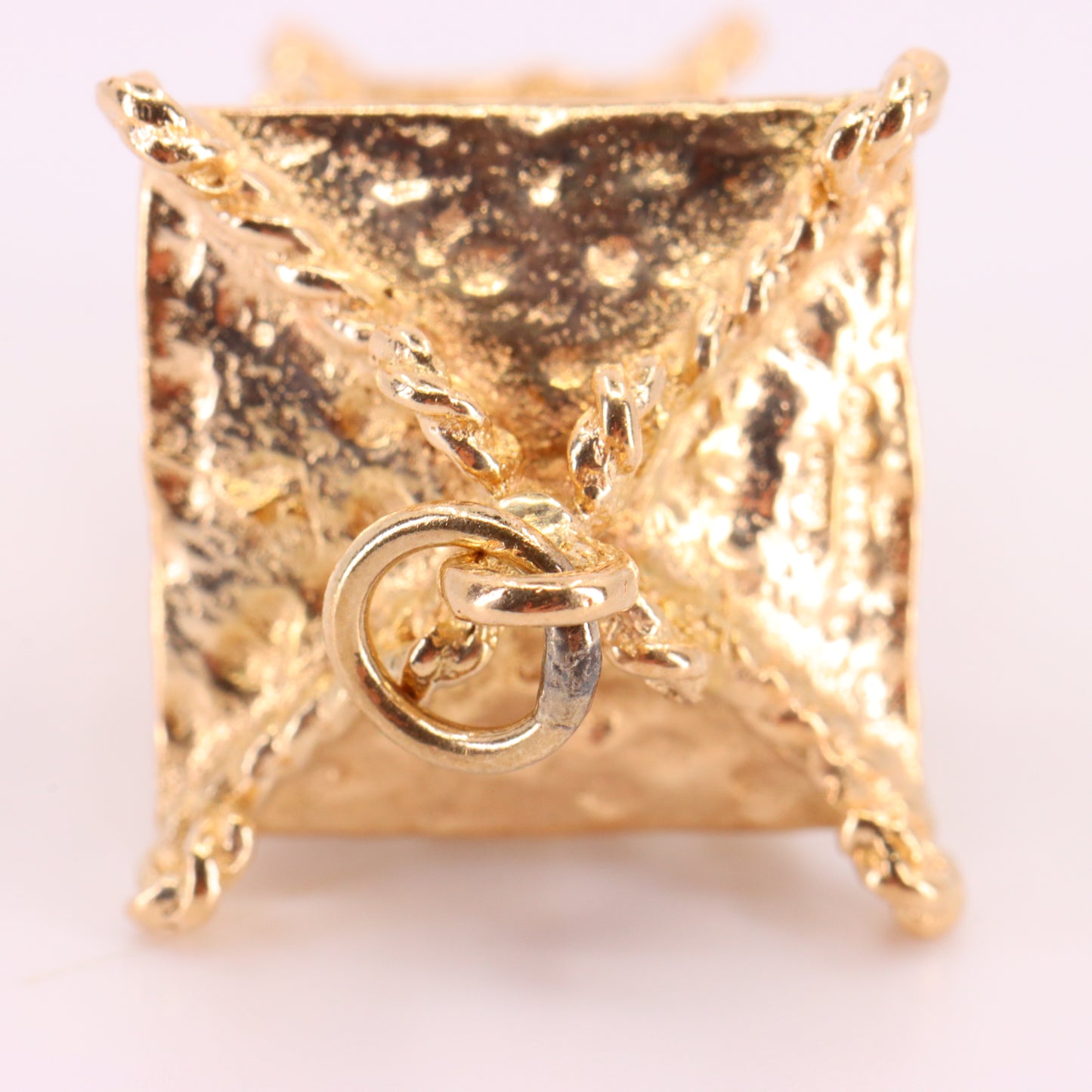 Vintage 9ct Hallmarked Yellow Gold Candle Lantern Pendant Retro Charm Gift