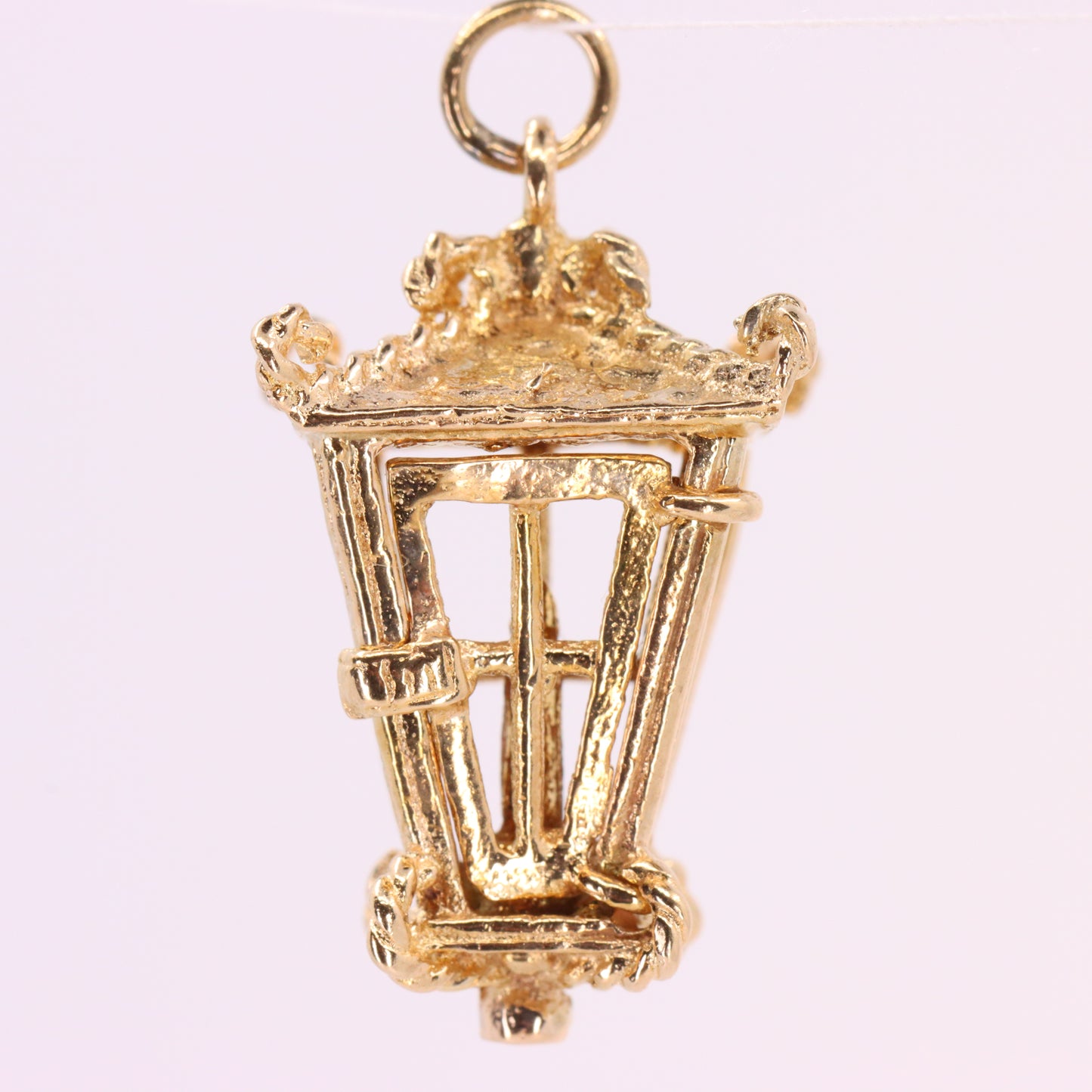 Vintage 9ct Hallmarked Yellow Gold Candle Lantern Pendant Retro Charm Gift