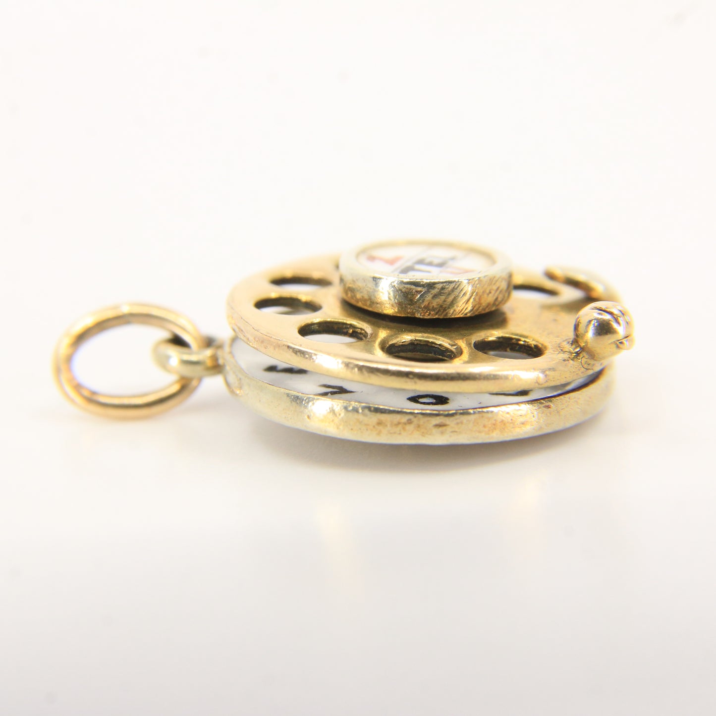 Vintage 9ct Georg Jensen Rotary Phone Charm Pendant I Love You Gold Gift