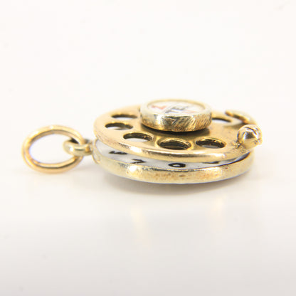 Vintage 9ct Georg Jensen Rotary Phone Charm Pendant I Love You Gold Gift