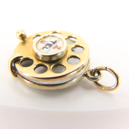 Vintage 9ct Georg Jensen Rotary Phone Charm Pendant I Love You Gold Gift