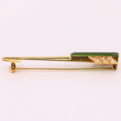 Vintage 18ct Gold Roy Sarkin Statement Pin Tourmaline Diamond Arrow Brooch
