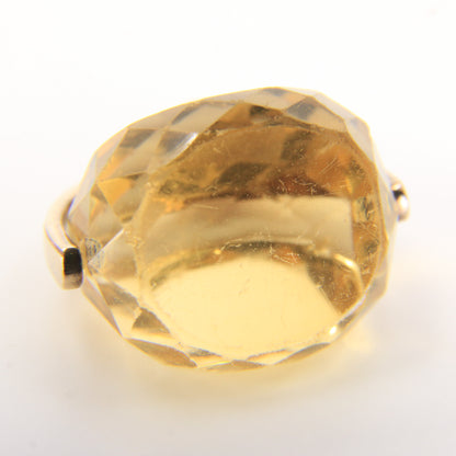 Vintage 9ct Hallmarked Gold Citrine Spinner Pendant Charm Faceted Stone Gift