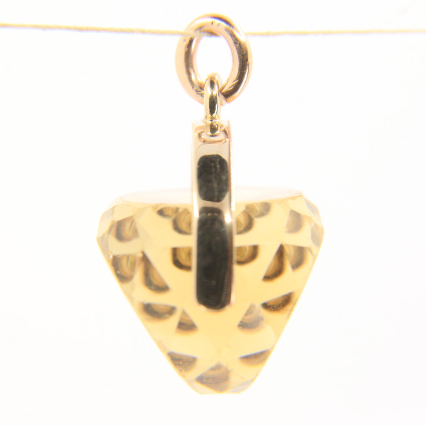 Vintage 9ct Hallmarked Gold Citrine Spinner Pendant Charm Faceted Stone Gift