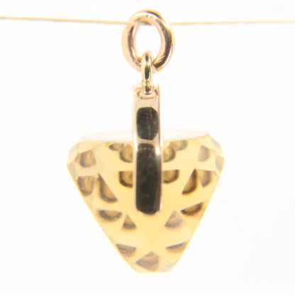 Vintage 9ct Hallmarked Gold Citrine Spinner Pendant Charm Faceted Stone Gift