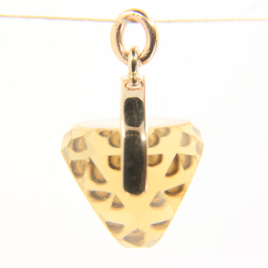 Vintage 9ct Hallmarked Gold Citrine Spinner Pendant Charm Faceted Stone Gift